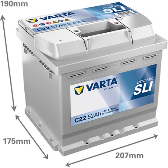 ΜΠΑΤΑΡΙΑ VARTA DYNAMIC SLI C22 52AH 470A (L1)